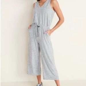Old Navy Active Breathe ON V-Neck Wide-Leg Jumpsuit Romper | Size Small | Gray